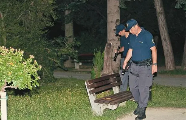 Dokaze o napadalcu iz parka pri avtobusni postaji so iskali policisti z obeh strani meje