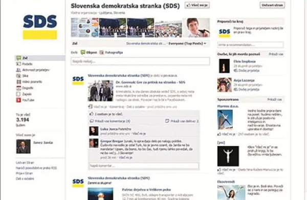 Kriminalisti so na sedežu stranke SDS v Ljubljani pregledali Facebook stran SDS.