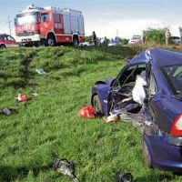 Za 47-letnega voznika iz Slavine so bile poškodbe prehude. (Foto: PGD Postojna)