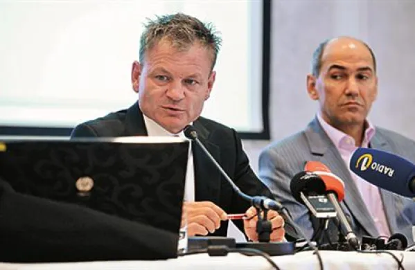 Janez Janša in njegov odvetnik v zadevi Patria Franci Matoz
