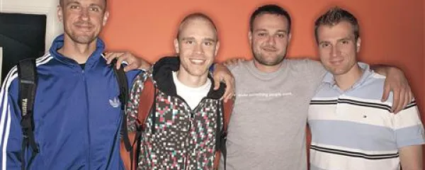 Ekipa podjetja Double Recall (z leve): Rok Krulec, Miha Rebernik, Robert Farazin in Rok Gregorič