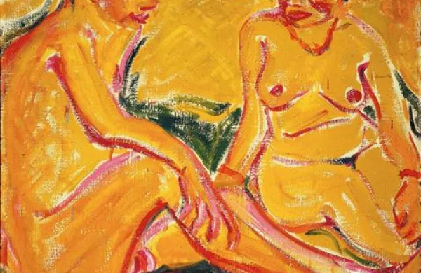 Erich Heckel, Mlad moški in dekle, olje, 1909