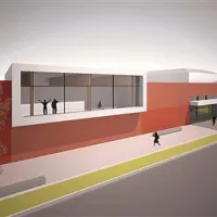 Zunanji del šole ob Cankarjevi ulici bo služil tudi kot obramba pred burjo in hrupom s ceste