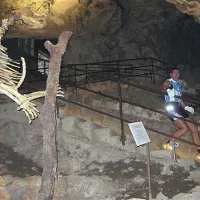 Pri vhodu v pečino je tekače pozdravljal mogočni  jamski medved