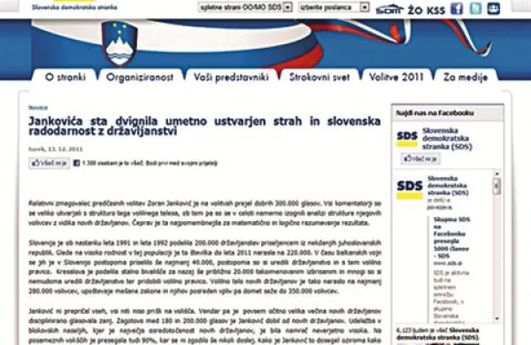 Na zapis na spletni strani SDS o profilu volilcev Zorana Jankovića se je odzvala tudi Bošnjaška kulturna zveza Slovenije, ki od SDS in avtorja zapisa pričakuje dokaze za nekatere hude obtožbe