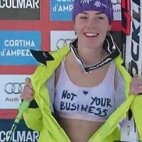 Tina Maze po včerajšnjem superveleslalomu v Cortini