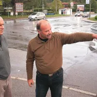 Julij Levpušček (levo) in Drago Kosmač