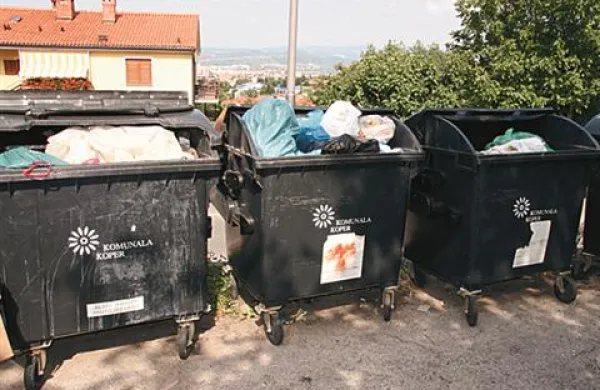 Možakar, ki je pred tem pogledal v kozarec, je trčil v smetnjake. Fotografija je simbolična.