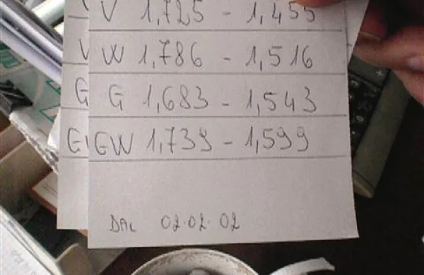 Potem ko je burja žaveljskemu črpalkarju prevrnila tablo s cenikom, je kupcem nove cene pokazal kar na takem papirčku