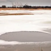 Škocjanski zatok je te dni okoval led