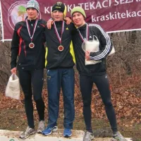 Mladinci Žiga Peklaj, Daniel Baril, Simon Brecl (z leve)