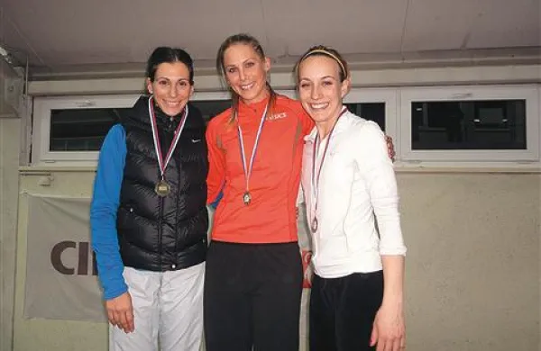 Medalje na DP v troskoku: (z leve) srebrna Marija Šestak, zlata Snežana Rodić in bronasta Maja Bratkič 