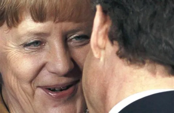 Angela Merkel in Nicolas Sarkozy