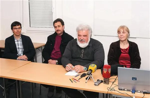 Podatke o raku so predstavili (z leve) Blaž Berger, Marijan Gospič, Milan Krek in Marina Sučić Vuković