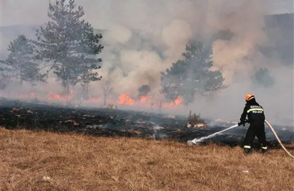 Pri Divači je včeraj v enem samem tednu   že tretjič zagorelo zaradi vlaka