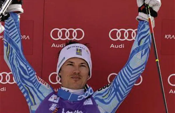 Šved Andre Myhrer, zmagovalec slaloma za svetovni pokal v Kranjski Gori