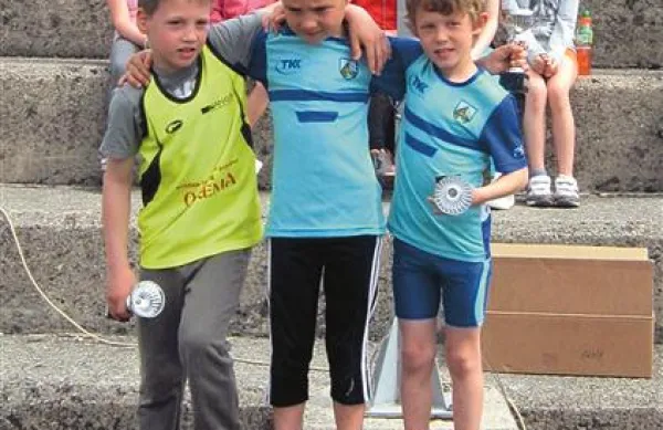 Dečki letnik 2005 in mlajši, z leve: Jan Žgur, Tim Žgajnar, Denis Grahovič