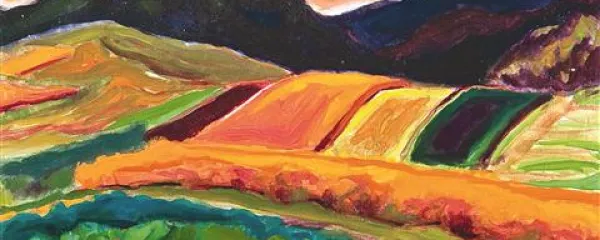 Jože Cesar: (Krajina), 1953?, olje na vezani plošči, 40 x 59 cm (zasebna last)  