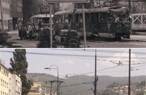 Sredi&scaron;če Sarajeva je danes v rdečem