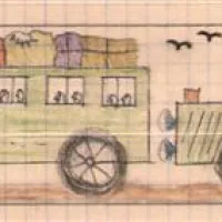 Risba otroka, ki je bil zaprt v internacijskem taborišču Gonars 