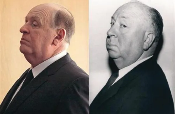 Anthony Hopkins (levo) in Alfred Hitchcock (desno)