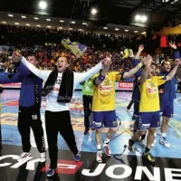 Rokometaši koprskega Cimosa so se povsem zasluženo veselili zmage nad Atleticom iz Madrida. Foto: Tomaž Primožič/FPA