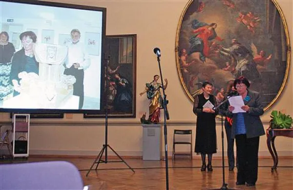 Lilijana Nedič na včerajšnji slovesnosti v ljubljanski Narodni galeriji