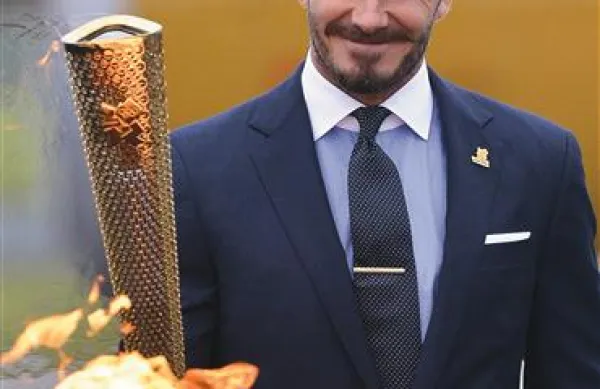 David Beckham je bil v odpravi, ki je prinesla olimpijsko plamenico na britansko ozemlje