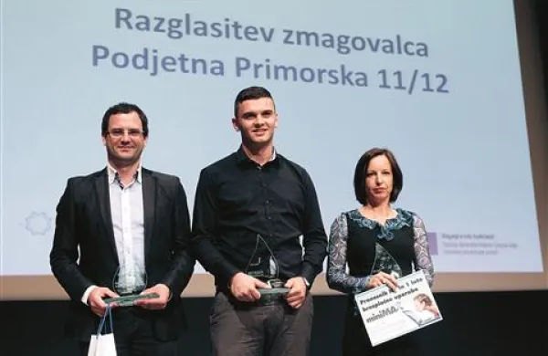 Letošnji zmagovalci Podjetne Primorske (z leve): Boštjan Mohorko, Irman Abdić in Maja Fortunat