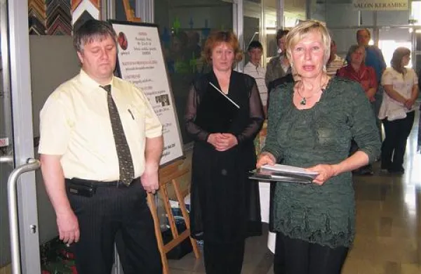 Pepi Krašna in Polona Škodič na dobro obiskani otvoritvi