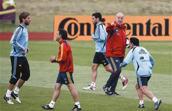 Selektor Španije Vicente del Bosque je bil dobre volje na treningu