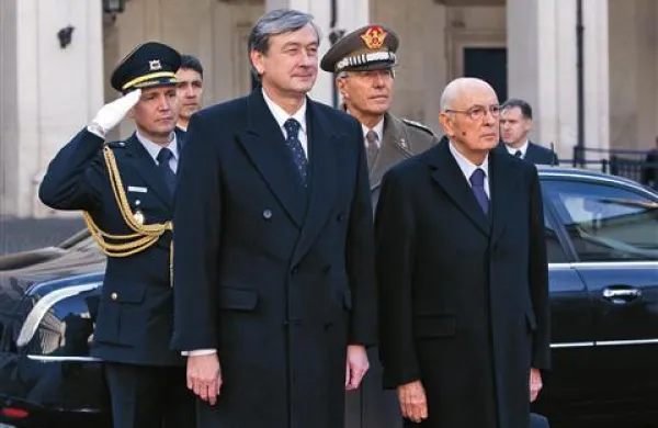 Slovenski in italijanski predsednik Danilo Türk in Giorgio Napolitano 