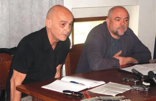 Direktor festivala Kluže Damir Domitrović in bovški župan Siniša Germovšek