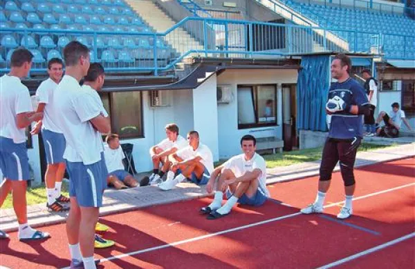 Takšno je bilo vzdušje med novogoriškimi nogometaši  tik pred včerajšnjim treningom