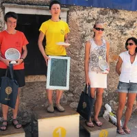 Najhitrejše ženske, z leve: Urša Trobec (2.), Mihaela Tušar (1.),  Mojca Kermavnar (3.), Tina Mavrič (4.). Manjka Irma Pivk (5.).