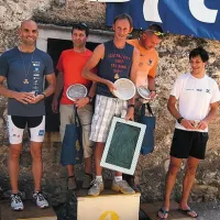 Pet najhitrejših moških, z leve: Tomi Cikron (5.), Aleš Štor (2.), Borut Malavašič (1.), Simon Drole (3.), Uroš Rozman (4.)