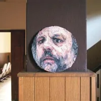 Aleksander Velišček je razstavil portret Slavoja Žižka 
