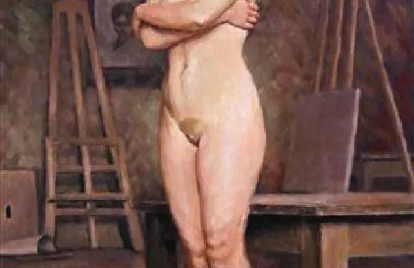 Milan Klemenčič: ženski akt (Betty Hoedl), 1947, olje na platnu