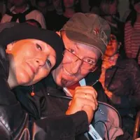 Nekdanji glasbeni urednik na Radiu Koper Fabio Rizzi z voditeljico Mojco Klarič