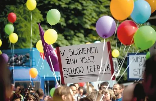 Utrinek iz slovenske Parade ponosa
