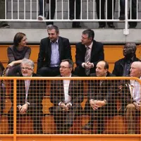 Prijateljsko vzdušje tudi na tribuni lucijske dvorane