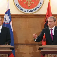 Janez Janša in albanski predsednik vlade Sali Berisha