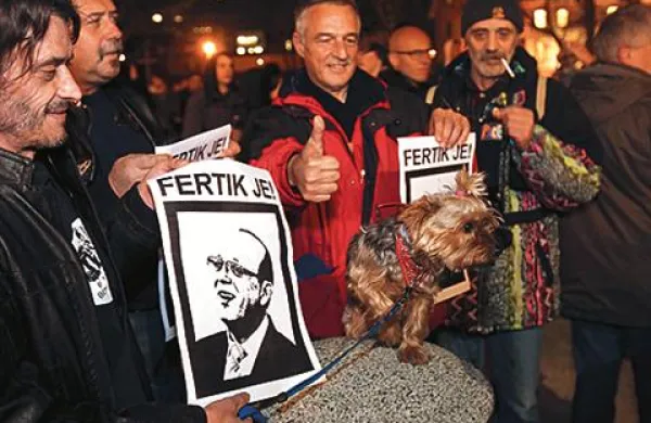 Utrinek iz nedavnih protestov v Ljubljani