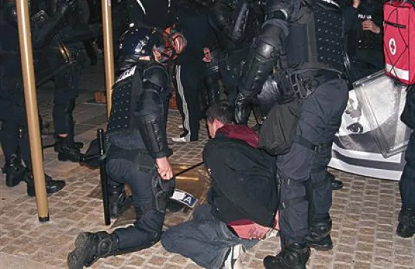 Utrinek s prvega protesta v Mariboru