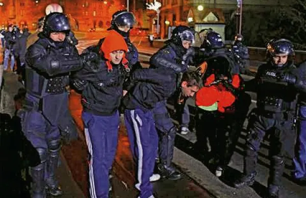 Utrinek z zadnjega mariborskega protesta