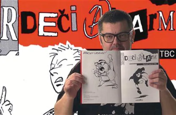 Tomaž Lavrič, stripar, umetnik z izjemnim družbenokritičnim smislom za humor, ki se v filmu  Državljan Diareja ali kdo je Tomaž Lavrič pojavi zgolj s svojim delom 