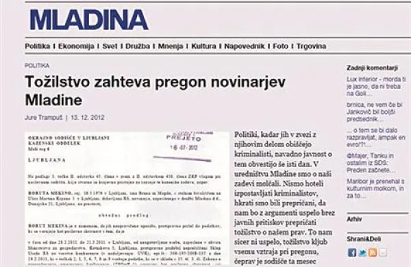Tožilstvo zaradi objave odločbe urada za varstvo konkurence glede spornega nakupa časnika Večer zahteva pregon novinarjev Mladine, na svoji spletni strani danes poroča tednik