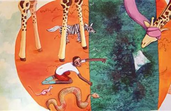 Tinka Volarič: Zgodba o zamorčku Bambuleju in vrtoglavi žirafi (Frane Milčinski - Ježek), založba Sanje, 2010