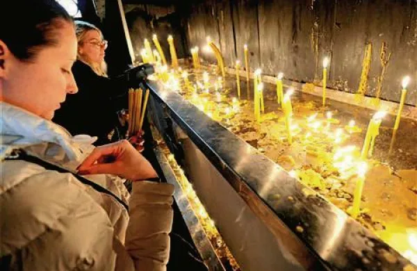 Cerkev Svetega Cirila in Metoda v Ljubljani, predvečer pravoslavnega božiča Foto: STA 