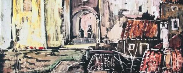 Bogdan Grom: Kontovel, 1954, batik, 50x70 cm